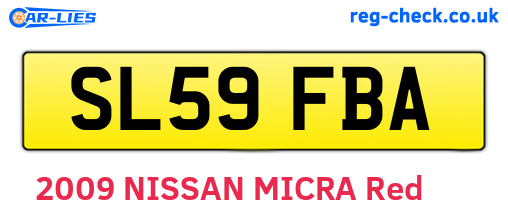 SL59FBA are the vehicle registration plates.
