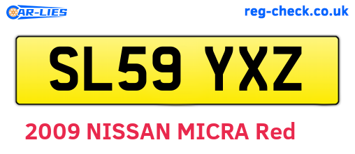 SL59YXZ are the vehicle registration plates.