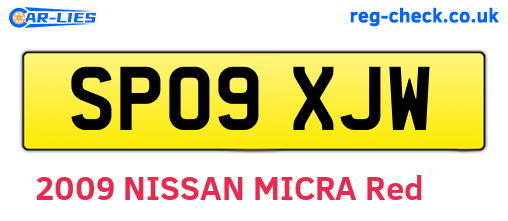 SP09XJW are the vehicle registration plates.
