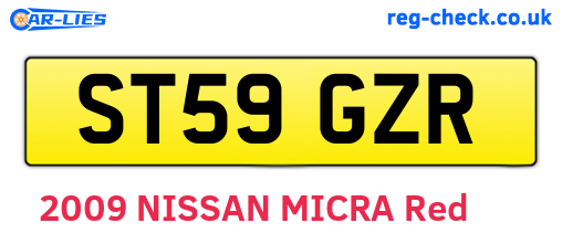 ST59GZR are the vehicle registration plates.