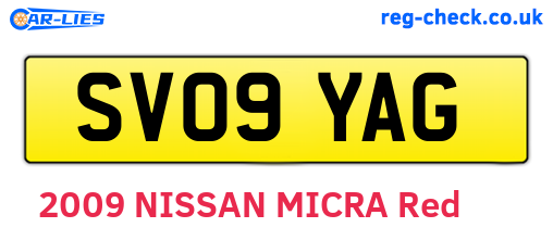 SV09YAG are the vehicle registration plates.