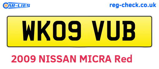 WK09VUB are the vehicle registration plates.