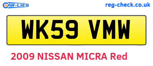 WK59VMW are the vehicle registration plates.