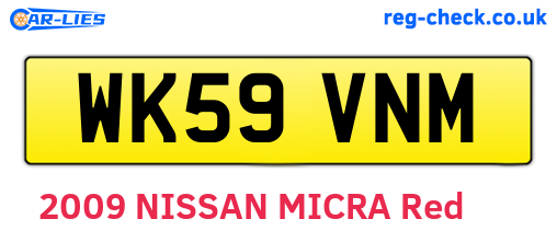 WK59VNM are the vehicle registration plates.