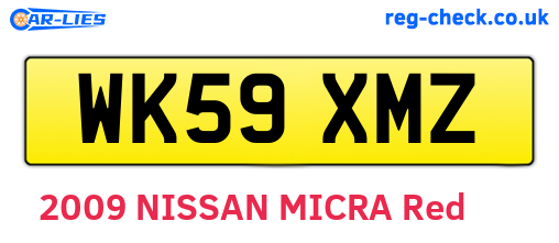 WK59XMZ are the vehicle registration plates.