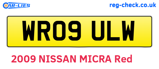 WR09ULW are the vehicle registration plates.