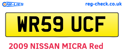 WR59UCF are the vehicle registration plates.