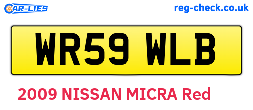 WR59WLB are the vehicle registration plates.