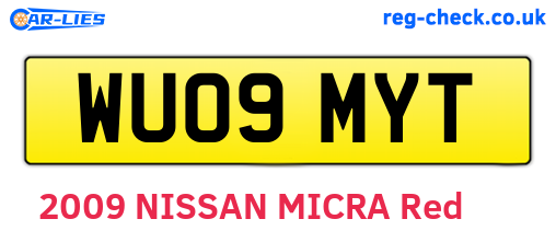 WU09MYT are the vehicle registration plates.