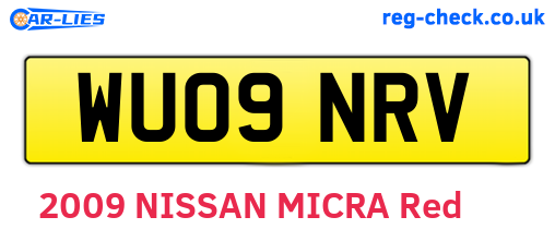 WU09NRV are the vehicle registration plates.