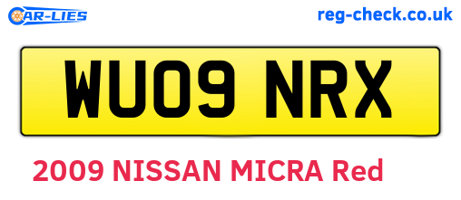 WU09NRX are the vehicle registration plates.