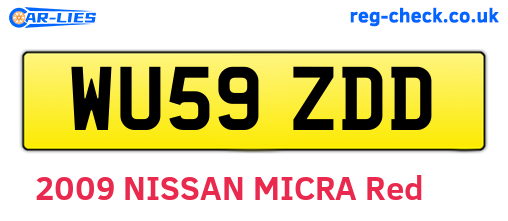 WU59ZDD are the vehicle registration plates.