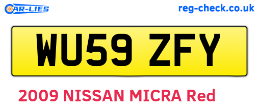 WU59ZFY are the vehicle registration plates.