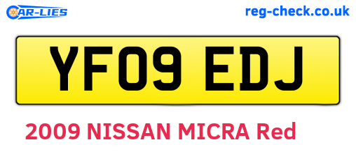 YF09EDJ are the vehicle registration plates.