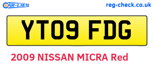 YT09FDG are the vehicle registration plates.