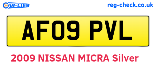 AF09PVL are the vehicle registration plates.