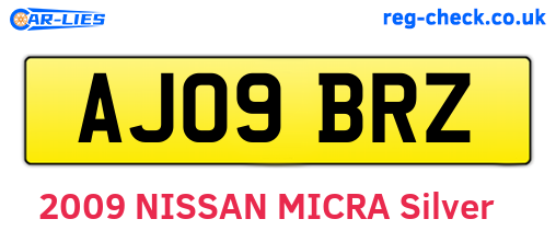 AJ09BRZ are the vehicle registration plates.