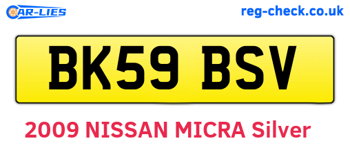 BK59BSV are the vehicle registration plates.