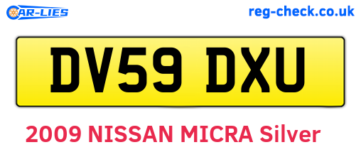 DV59DXU are the vehicle registration plates.