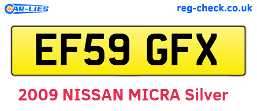 EF59GFX are the vehicle registration plates.