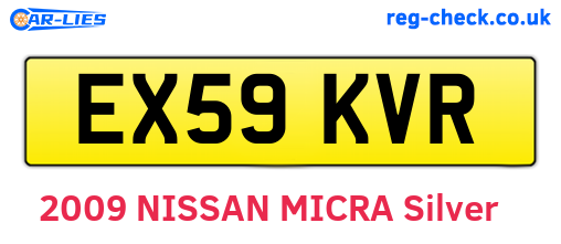 EX59KVR are the vehicle registration plates.