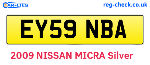 EY59NBA are the vehicle registration plates.