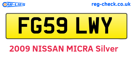 FG59LWY are the vehicle registration plates.
