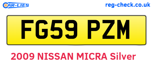 FG59PZM are the vehicle registration plates.