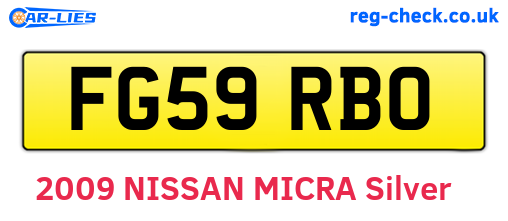 FG59RBO are the vehicle registration plates.
