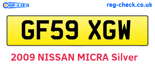 GF59XGW are the vehicle registration plates.