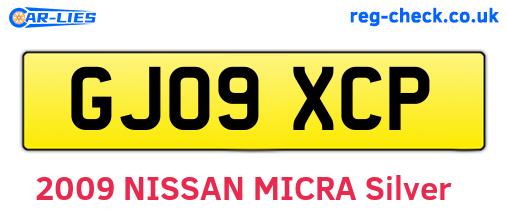 GJ09XCP are the vehicle registration plates.