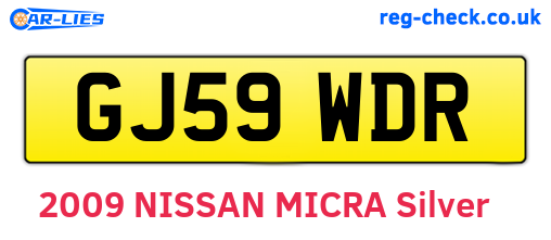 GJ59WDR are the vehicle registration plates.
