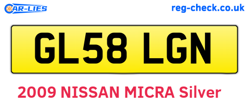 GL58LGN are the vehicle registration plates.