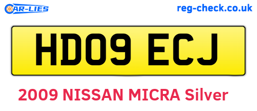 HD09ECJ are the vehicle registration plates.