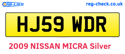 HJ59WDR are the vehicle registration plates.