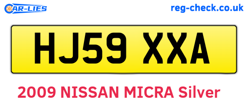 HJ59XXA are the vehicle registration plates.