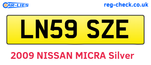 LN59SZE are the vehicle registration plates.
