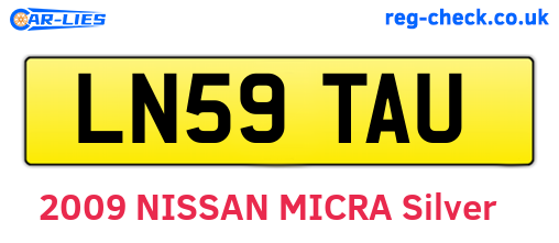 LN59TAU are the vehicle registration plates.
