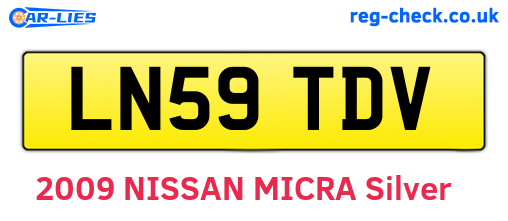 LN59TDV are the vehicle registration plates.