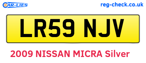 LR59NJV are the vehicle registration plates.