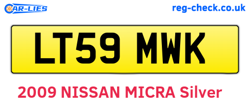 LT59MWK are the vehicle registration plates.
