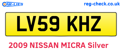 LV59KHZ are the vehicle registration plates.