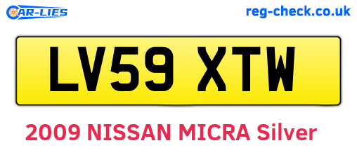 LV59XTW are the vehicle registration plates.