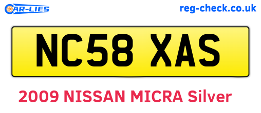 NC58XAS are the vehicle registration plates.