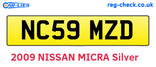 NC59MZD are the vehicle registration plates.