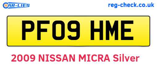 PF09HME are the vehicle registration plates.