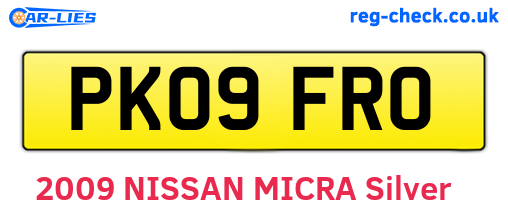 PK09FRO are the vehicle registration plates.