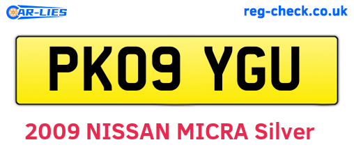 PK09YGU are the vehicle registration plates.