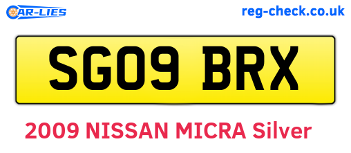 SG09BRX are the vehicle registration plates.