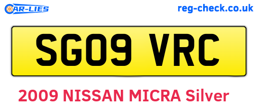 SG09VRC are the vehicle registration plates.